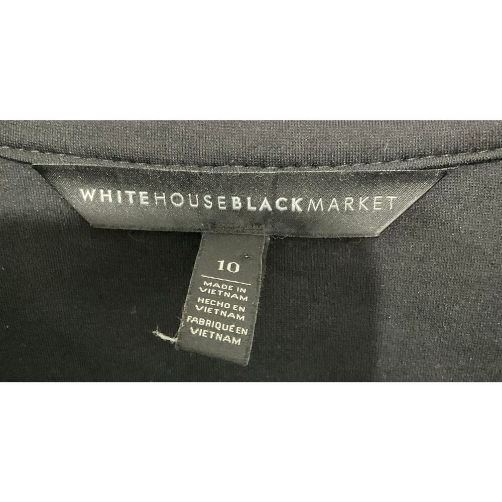 WHBM Double Breasted Stretch Black Cropped Jacket Blazer Women's 10 Medium - Picture 4 of 5